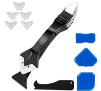 5-in-1 Silicone Sealant Remover and Caulking Tools Kit with Smoother Tool, Sealant Finishing Tool, Scraper, Caulking Mould Removal DIY for Bathroom, Kitchen, Floor, Window, Corner - Complete Tool Kit