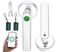 5 in 1 Smart Fingerprint Door Lock, Advanced Automatic Digital Handle with APP/Fingerprint/IC Card/Code/Keys, High-Security Electronic Locks for Modern Home/Office, Sl hrome