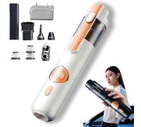 5-in-1 Smart Handheld Vacuum Cleaner, Cordless Mini Vacuum with 15kPa Strong Suction, Rechargeable Type-C Portable Dust Cleaner, Inflatable Pump Function for Home, Car, Sofa (White,Set Edition)