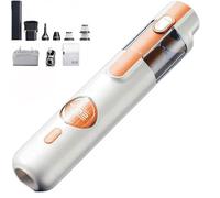 5-in-1 Smart Handheld Vacuum Cleaner Kit, Cordless Mini Vacuum with 15kPa Strong Suction, Cordless Portable Mini Car Vacuums, for Home, Car, Sofa, Inflatable Pump Function(White,Top configuration)