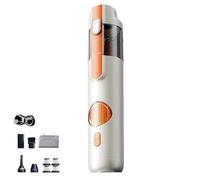 5-in-1 Smart Handheld Vacuum Cleaner Kit, Cordless Mini Vacuum with 15kpa Strong Suction, Rechargeable Type-C Portable Dust Cleaner for Home, Car, Sofa, Inflatable Pump Function (White,Top)