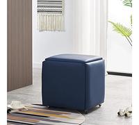 5-in-1 Stackable Nesting Cube Chair Faux PU Foot Rest Stools with Wheels Small Square Ottoman for Living Room & Dining Room Versatile Foot Stool for Space-Saving