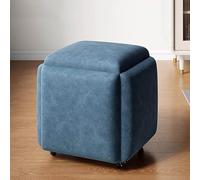 5-in-1 Stackable Seating Cube with Swivel Casters Versatile Ottoman Stool & Movable Footstool for Living Room & Bedroom 45x45cm (18x18inch)