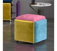 5-in-1 stacking stool with swivel casters, stackable cube stool, mobile footstool for the living room, easy to assemble