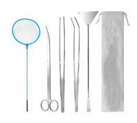 5 in 1 Stainless Aquascaping Tools - Aquarium & Terrarium Scissors, Tweezers, Spatula - Aquascape Set for Fish Tank