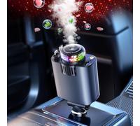 5-in-1 Starlight Retractable Car Charger - Built-in Aromatherapy Diffuser, 2 Retractable Cables + USB-C Adapter