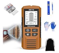 5-in-1 Stud Finder Wall Scanner - Handheld Metal Detector & Live AC Wire Locator with HD LCD Display, Sensor for Wood, Pipe, Joist on Drywall & Concrete (Battery Not Included) (Yellow)