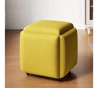 5-in-1 Swivel Seating Cube with Casters Stackable Ottoman Stool & Movable Footstool - Versatile Sofa Chair for Living Room & Bedroom 45x45cm (18x18inch)