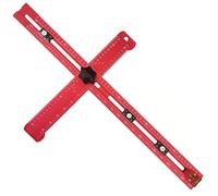 5-in-1 T Square Ruler 24 Inch, Multifunctional Drilling Positioning Ruler for Precision Hole Punching, Cabinet Hardware Jig, Adjustable Angle Ruler for Angle Measurement, Metric & Imperial