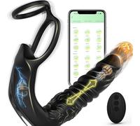 5-in-1 Thrusting Anal Prostate Massager Toy, Mens Anal Vibrator Device with Silicone Cock Ring for Prostate Stimulation, Sex Toy for Men