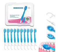 5 in 1 Toothbrush, All in One Oral Care on The Go, Mini Portable Individually Packaged Toothbrush/Toothpaste/Tongue Scraper/Dental Floss/Toothpick Mini Travel Set (Mint)