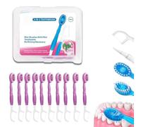 5 in 1 Toothbrush, All in One Oral Care on The Go, Mini Portable Individually Packaged Toothbrush/Toothpaste/Tongue Scraper/Dental Floss/Toothpick Mini Travel Set (Flower)