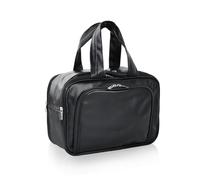 5 in 1 Travel Makeup Bag, 32.5x15x21.5cm, Large Wash Bag with 2 Upright Compartments, Wet and Brushes Pocket, PU Leather Make Up Organiser, Cosmetic Toiletry Bags Women Men Bathroom Camping Gym