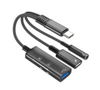 5 in 1 Type C Adapter for Phone Supporting Memory Card Reader Braided Cable Plug and Play Portable for Keyboards Lightweight Adapter
