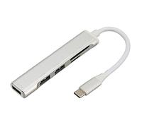 5 in 1 USB C Hub, Multiport USB C Adapter with 3 USB Ports Storage Card and Memory Card Reader, Aluminum Alloy Docking Station for OS X Linux Chrome OS