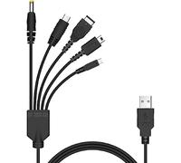 5 in 1 USB Charger Cable Cord Compatible With Nintendo NDS Lite/Wii U/ 3DS(XL/LL),3DS(XL/LL),2DS,DSi(XL/LL),NDS/GBA SP(Gameboy Advance sp),PSP 1000 2000 3000