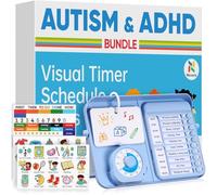 5-in-1 Visual Schedule & Task Planner - Autism Learning Materials, Visual Timer & White Board & Magnetic Chore Chart, Special Education Sensory Products for Kids with Autism & ADHD (100+ Cards)