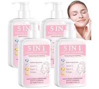 5-In-1 Vitamin C Facial Cleanser, Hydrating & Brightening Face Wash, Vitamin C&E Foaming Face Cleanser Mousse, Gentle Foaming Gel For Anti-Aging Exfoliating, Removes Makeup, For All Skin Types (4pcs)