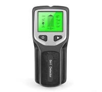 5-in-1 Wall Stud Detector with LCD Display, Deep Scan for Wood Studs, Live AC Wires, Metal Pipes in Drywall, For Center Finder for Hanging Shelves(Black)