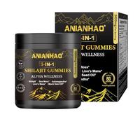 5-in-1 Wellness Gummies - Ashwagandha, Shilajit, Lion’s Mane, Maca Root & Sea Moss - 60 Vegan Gummies - Supports Relaxation, Cognitive Function & Immune System - High Strength Formula