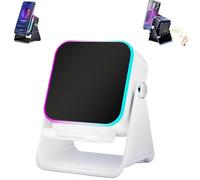 5-in-1 Wireless Induction Bluetooth Speaker with Adjustable Phone Stand, RGB Lights, 360° Rotation, HD Surround Sound, for iPhone Android Samsung, for Men and Women (White)