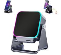 5-in-1 Wireless Induction Bluetooth Speaker with Adjustable Phone Stand, RGB Lights, 360° Rotation, HD Surround Sound, for iPhone Android Samsung, for Men and Women (Black)