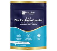 5-in-1 Zinc Picolinate Complex 50 mg | 365 Vegan High Strength Tablets Added with Copper and Vitamin B6 | 6 Months’ Supply Help with Immune System, Bone Health and Fertility | Made in UK by Prowise