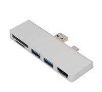 5 in 2 USB C Hub for Pro 7, USB C Docking Station with 4K HDMI, Dual USB 3.0 Ports, SD and TF Card Readers, Compact Aluminum Multiport Adapter (Silver)
