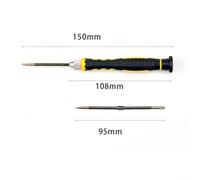 5-in- Screwdriver Set with Slotted & for Phillips Tips (SL1.5/2.0/2.5/3.0mm, PH1.5/2.0/2.5/3.0) - Alloy Steel, HRC52-54, Non-Slip Silica