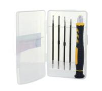 5-in- Screwdriver Set with Slotted & for Phillips Tips (SL1.5-3.0mm / PH1.5-3.0) for Smartphone, Laptop & Electronics Repair, Aluminum Ha