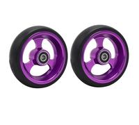 5 inch/120 mm Wheelchair Front Caster Wheel for Sports Wheelchairs, PU Solid Tire and Aluminum Alloy Wheel Hub, 5/16" (8 mm) Bearing(Purple)