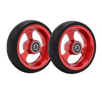 5 inch/120 mm Wheelchair Front Caster Wheel for Sports Wheelchairs, PU Solid Tire and Aluminum Alloy Wheel Hub, 5/16" (8 mm) Bearing(Red)