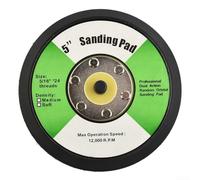 5 Inch 125mm DA Polish Backing Pad with 5/16"-24 Thread - Hook and loops Sander Plate for Polishing Grinding - PU Material Black(Black)