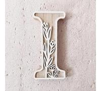 5 Inch 26 Letter For Wall Decoration Flowers Can Be Painted On Wood Children's Room Letters Wooden Letters For Crafts Name Signs Wedding Home Decoration Mailbox Ornament (I, One Size)