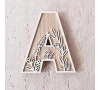 5 Inch 26 Letter For Wall Decoration Flowers Can Be Painted On Wood Children's Room Letters Wooden Letters For Crafts Name Signs Wedding Home Decoration Mailbox Ornament (A, One Size)