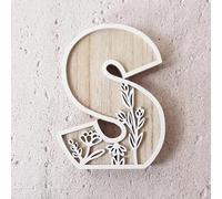5 Inch 26 Letter for Wall Decoration Flowers Can Be Painted On Wood Children's Room Letters Wooden Letters for Crafts Name Signs Wedding Home Decoration Christmas Snowflake Ornament (S, One Size)