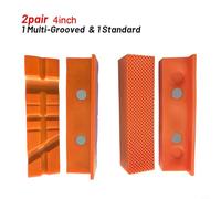 5 Inch 4 Inch 6pcs Inch Magnetic Soft Machine Jaw Vise for Bench Vise Pads Tools Orange PPT Fabric Protective Jaws for Metalworking (4inch Orange)