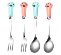 5 - inch 4 - Piece Stainless Steel Paw - Shaped Cat Food Fork Set - Ideal for Pet Feeding, Also Suitable for Dog Food (4PCS)