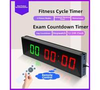 .5-Inch 6-Digit LED Fitness Timer with EMOM/Tabata/Interval Training Modes, Aluminum Alloy Body, Wireless Remote Control, for Boxing Gym & Training(Blue)