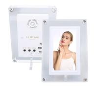 5 Inch Acrylic Digital Picture Frame, 4G Video Frame with Auto Rotate, with LED Lights, 1500mAh Battery, Supports Photo and Video Playback
