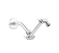5 Inch Adjustable Shower Head Extension Arm, with Locking Set Screw, Singing Rain 304 Stainless Steel Chrome Angle Height Adjustable, Easy Install, G1/2 Universal Connector Compatible (Chrome Finish)