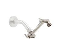 5 Inch Adjustable Shower Head Extension Arm With Locking Set Screw, Singing Rain Brass Nickel Brushed Angle Height Adjustable, Easy To Install, G1/2 Universal Connector Compatible (Nickel Brushed)