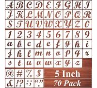 5 Inch Alphabet Letter Stencils for Painting - 70 Pack Letters and Numbers Stencil Templates with Signs for Painting on Wood, Reusable Letter and Number Stencils for Chalkboard Wood Signs & Wall Art