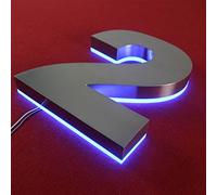 5 Inch Backlit LED House Numbers, Stainless Steel LED 3D Floating Address Number, Up-Scale Modern Look, Lighted House Number, Illuminated Address Numbers, Brushed Silver