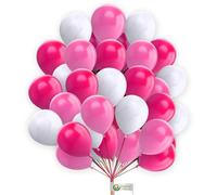 5 Inch Balloons Pack of 30Pcs Plain Balloons White, Pink & Hot-Pink Balloons for Balloon Garland Balloon Arch, Party Decorations, Birthday Decorations, Wedding Decorations