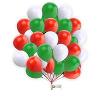 5 Inch Balloons Pack of 30Pcs Plain Balloons White, Red & Green Balloons for Balloon Garland Balloon Arch, Party Decorations, Birthday Decorations, Wedding Decorations