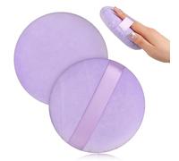 5 Inch Body Powder Puff, 1 Pack Ultra Soft Velour Setting Powder Puffs Large Washable Round Makeup Sponge Applicator for Face Cleaning, Makeup & Loose Powder, Bath Powder, Powder Foundation Blending