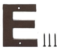 5 Inch Cast Iron Door Letter - Brown - E