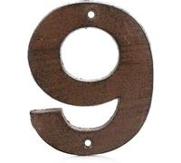 5 Inch Cast Iron Door Number - Rustic Brown - Nine