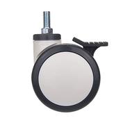 5 Inch Casters Wheels,M12x25 Screw with Bearing Mute Wearable Load200kg 1Pcs Casters(With Brake)
